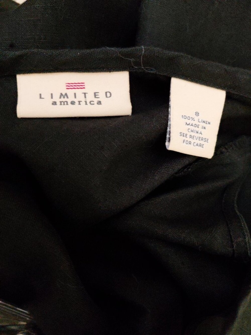 Limited America Black Sleeveless Maxi Dress 100% Linen Womens Size 8 - Picture 6 of 6
